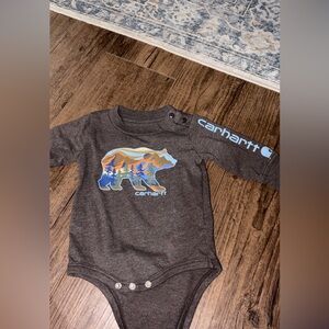 Carhartt Kids' Charcoal Bear Graphic Long Sleeve Tee